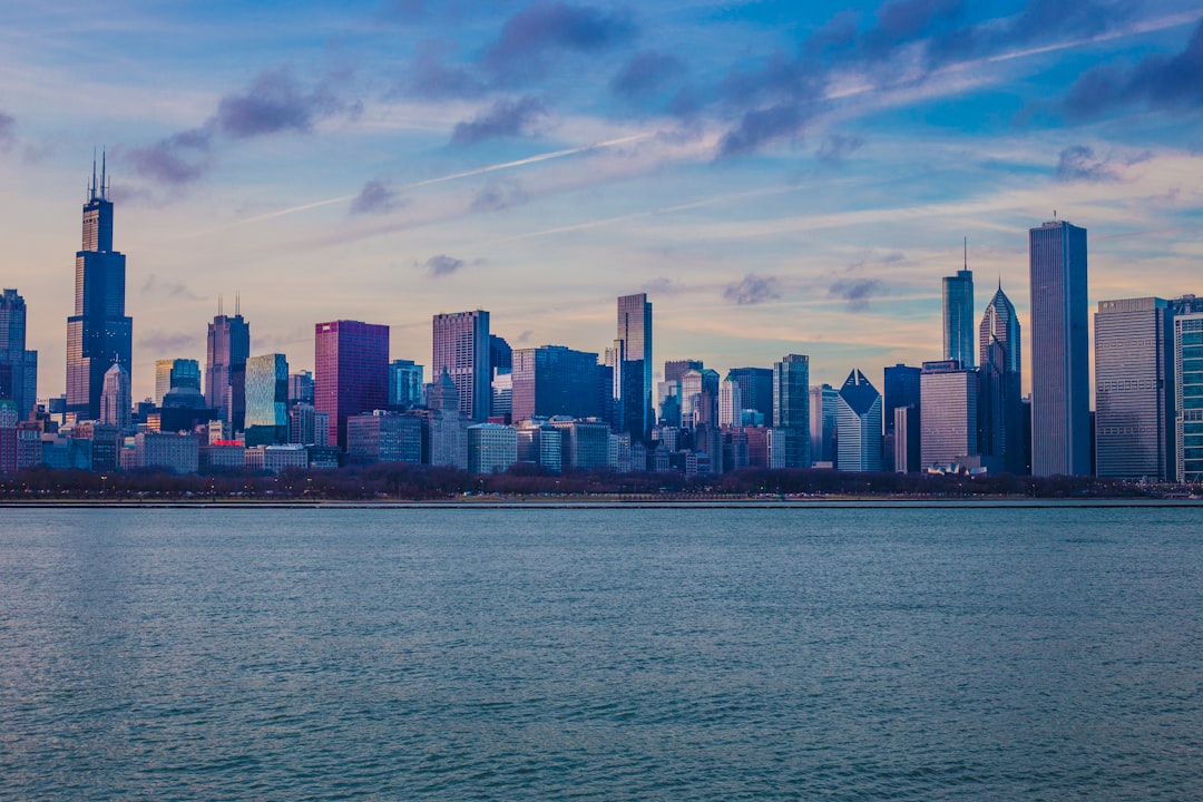 chicago skyline across lake michigan chicago skyline across lake michigan