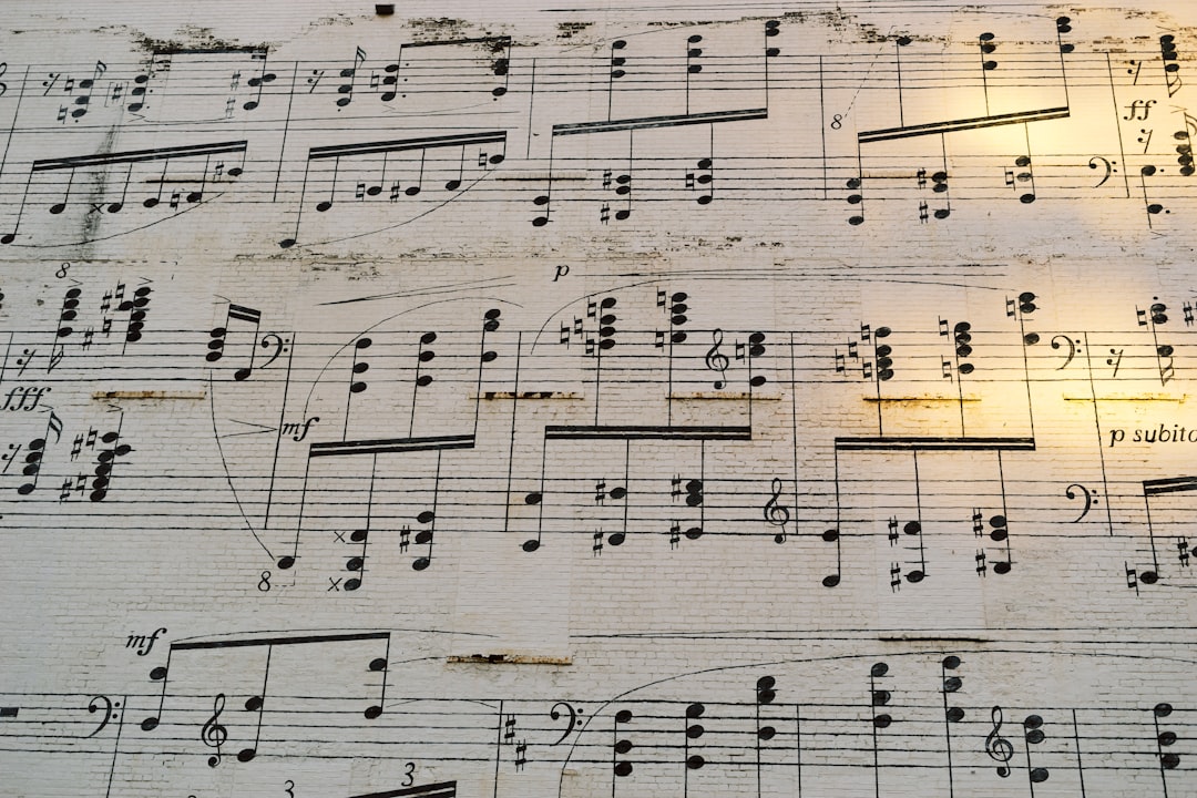 musical notes on white paper musical notes on white paper