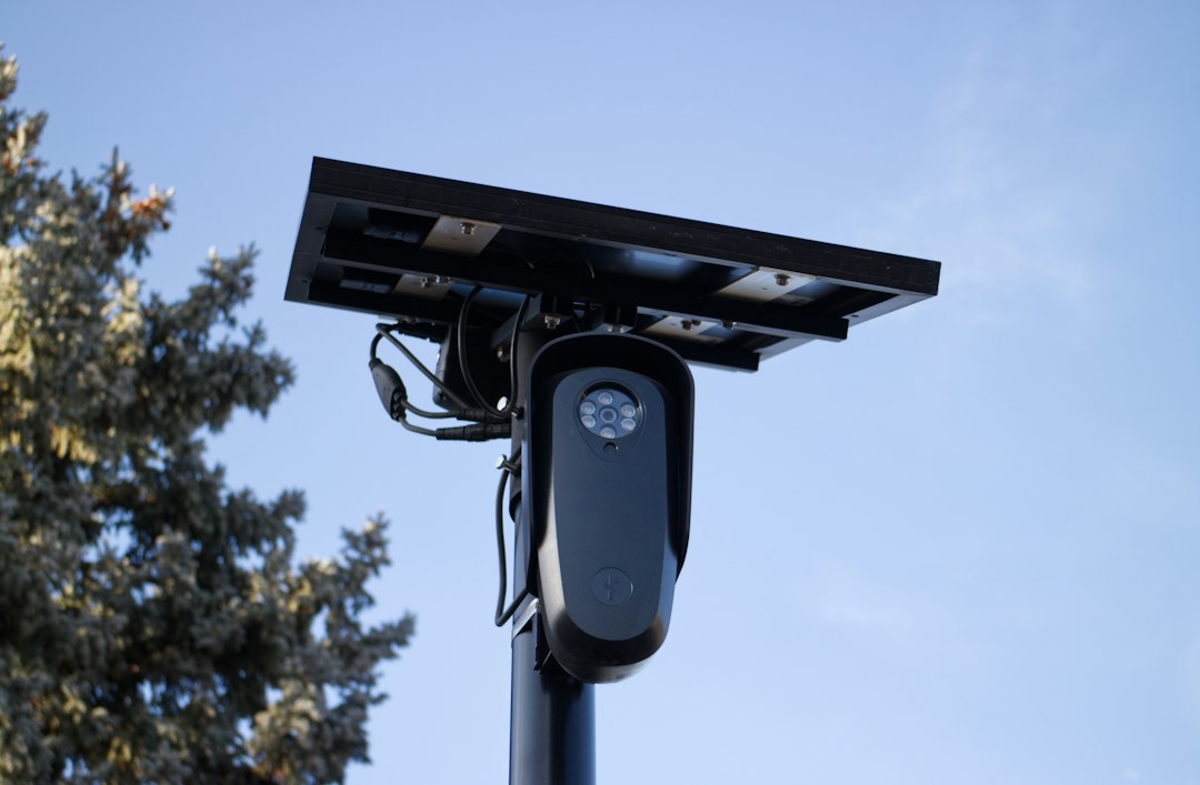 A solar-powered security camera with a clear view A solar-powered security camera with a clear view