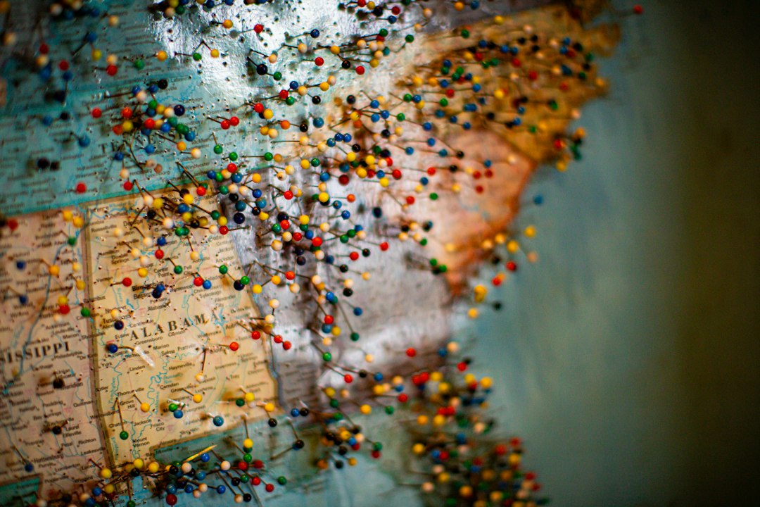 Map of the united states covered in colorful pins